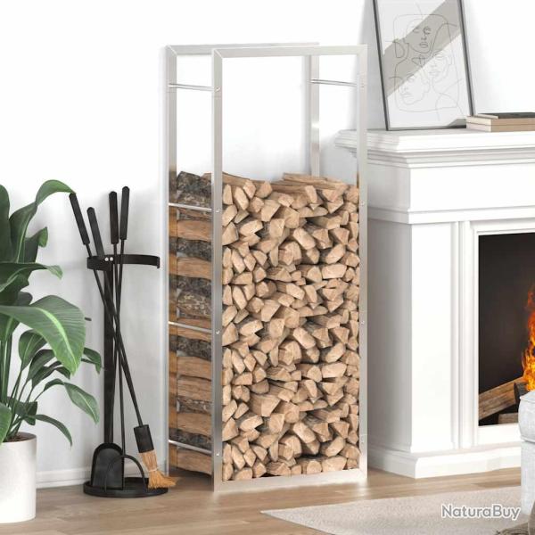 Portant de bois de chauffage 50x28x132 cm acier inoxydable
