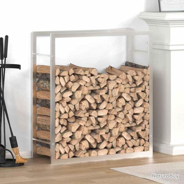 Portant de bois de chauffage 80x28x86 cm acier inoxydable