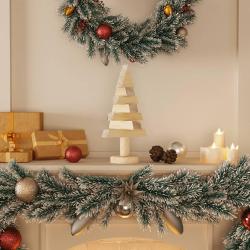 Arbres de No&euml;l en bois pour d&eacute;coration 2 pcs 30 cm pin massif