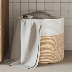 Panier de rangement marron et blanc &Oslash;40x35 cm coton