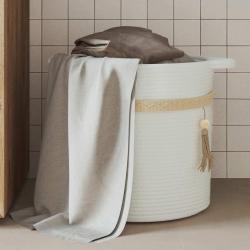 Panier de rangement blanc &Oslash;38x36 cm coton