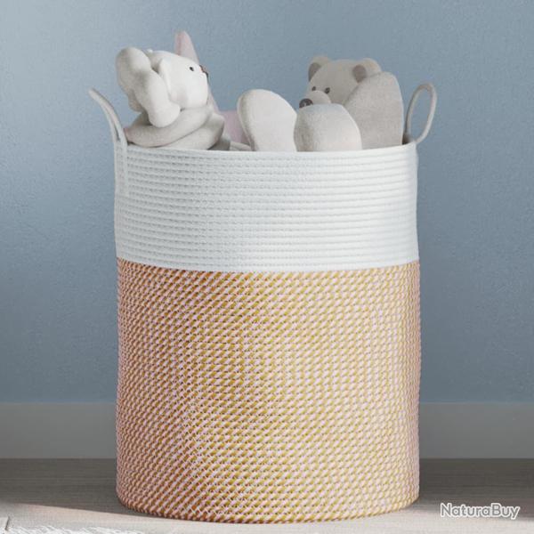 Panier de rangement marron et blanc �38x46 cm coton