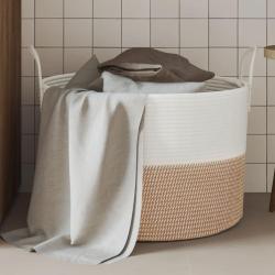 Panier de rangement marron et blanc &Oslash;51x33 cm coton