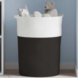 Panier de rangement noir et blanc &Oslash;49x65 cm coton