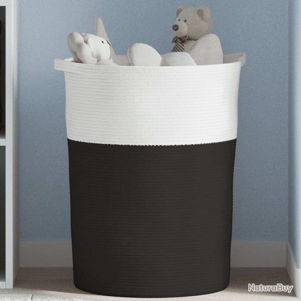 Panier de rangement noir et blanc �49x65 cm coton