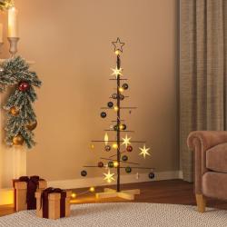 Arbre de No&euml;l en m&eacute;tal avec base en bois noir 120 cm