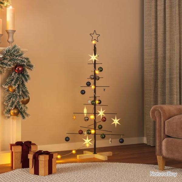 Arbre de No�l en m�tal avec base en bois noir 120 cm