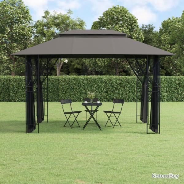 Belv�d�re avec parois lat�rales anthracite 400x300x270 cm acier