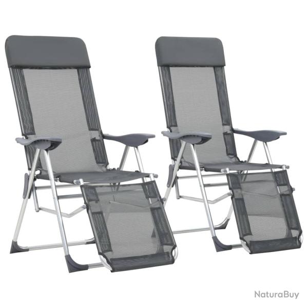 Chaises de camping pliantes et repose-pied lot de 2 textil�ne