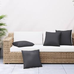 Coussins de canap&eacute; 4 pcs noir 60x60 cm tissu