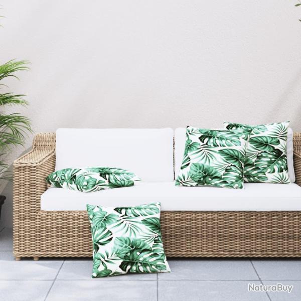 Coussins de canap� 4 pcs motif de feuilles 60x60 cm tissu