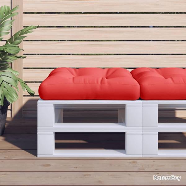 Coussin de palette rouge 50x50x12 cm tissu