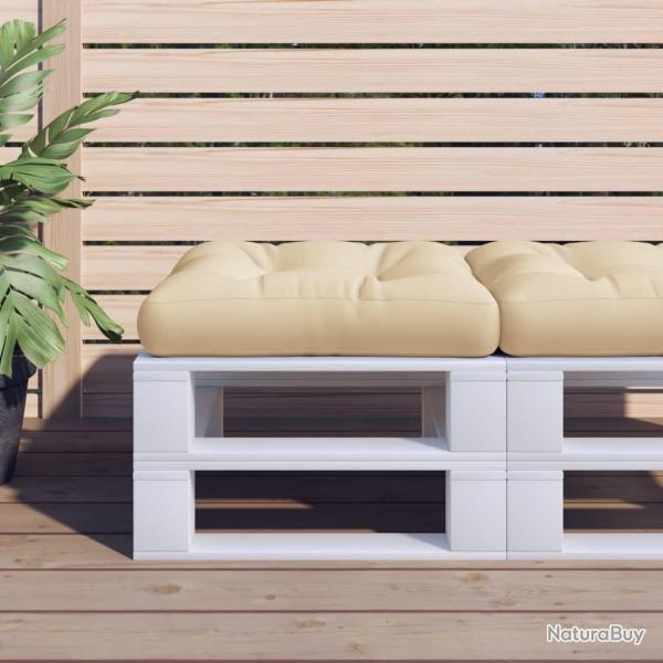 Coussin de palette beige 60x60x12 cm tissu