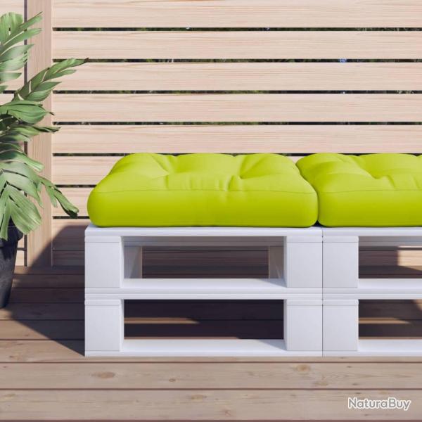 Coussin de palette vert brillant 60x60x12 cm tissu
