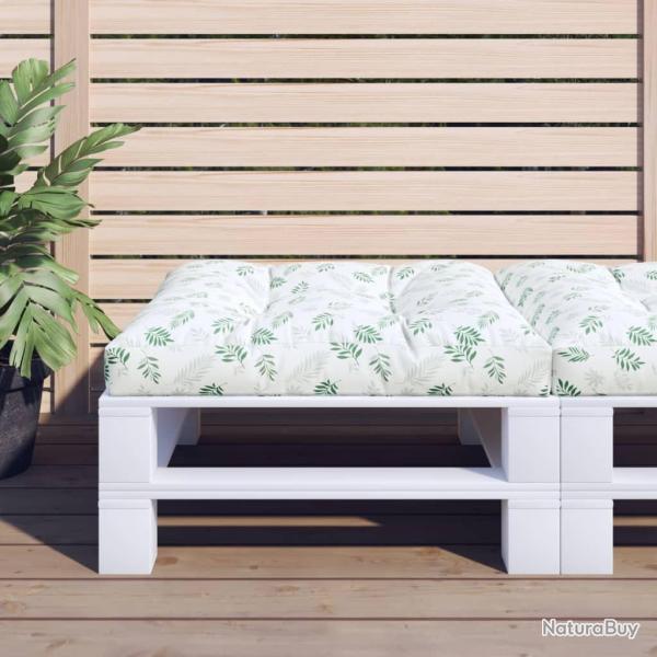 Coussin de palette motif de feuilles 80x80x12 cm tissu