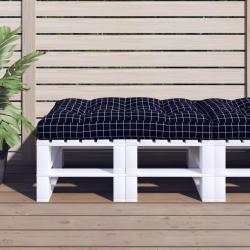 Coussin de palette motif &agrave; carreaux noir 120x80x12 cm tissu