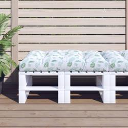 Coussin de palette &agrave; motif de feuilles 120x80x12 cm Tissu