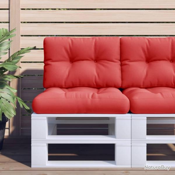 Coussin de palette rouge 50x40x12 cm tissu
