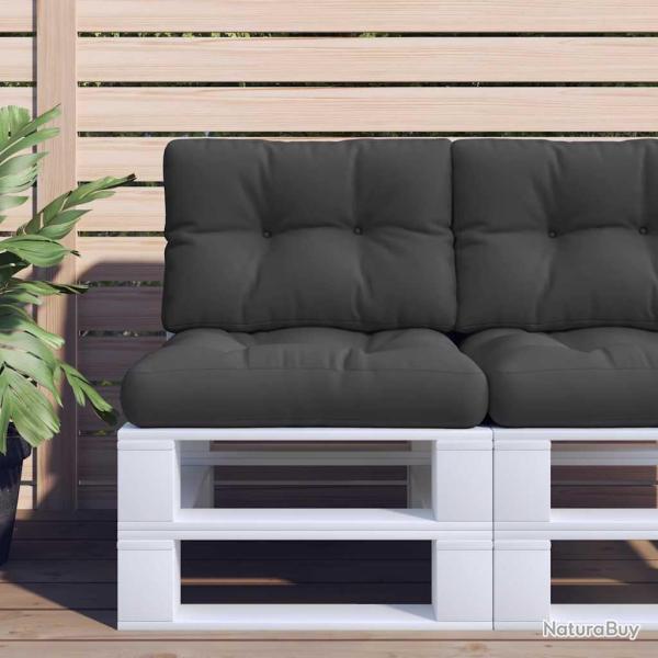 Coussin de palette noir 50x40x12 cm tissu