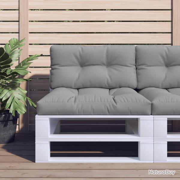 Coussin de palette gris 70x40x12 cm tissu