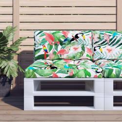 Coussin de palette multicolore 70x40x12 cm tissu