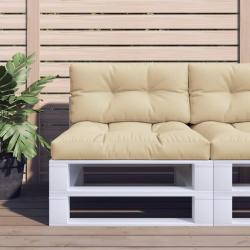 Coussin de palette beige 80x40x12 cm tissu