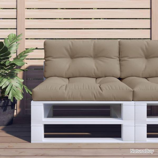 Coussin de palette taupe 80x40x12 cm tissu