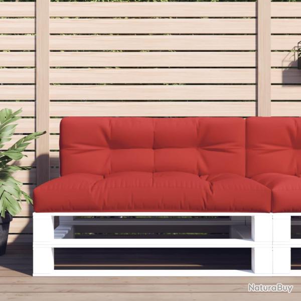 Coussin de palette rouge 120x40x12 cm tissu
