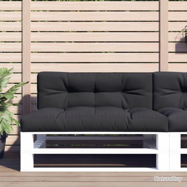 Coussin de palette noir 120x40x12 cm tissu