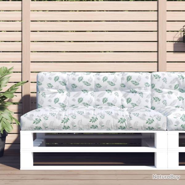 Coussin de palette � motif de feuilles 120x40x12 cm Tissu