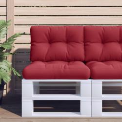 Coussins de palette, 2 pi&egrave;ces, en tissu rouge bordeaux, pour le salon