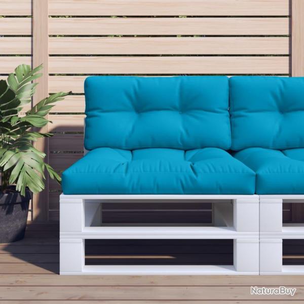 Coussins de palette lot de 2 bleu clair tissu