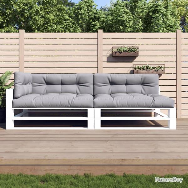 Coussins de palette 5 pcs gris tissu
