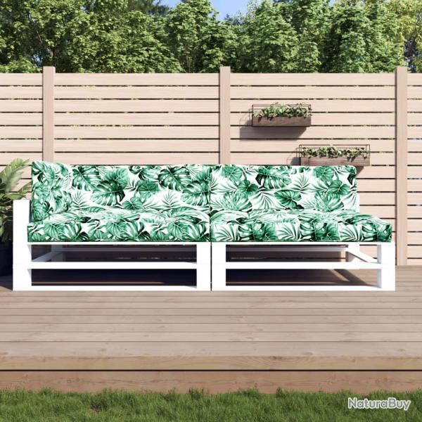 Coussins de palette 5 pcs motif de feuilles tissu