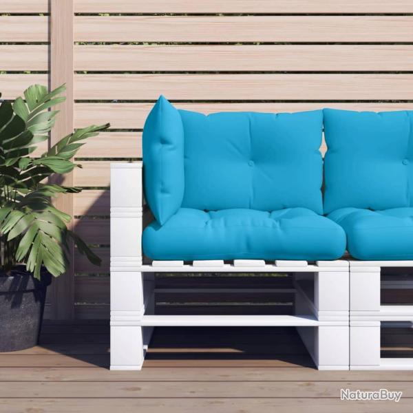 Coussins de palette lot de 3 bleu tissu