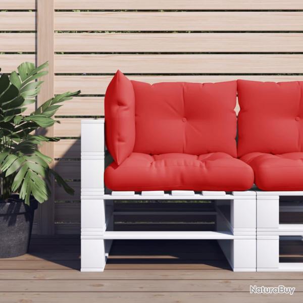 Coussins de palette lot de 3 rouge tissu