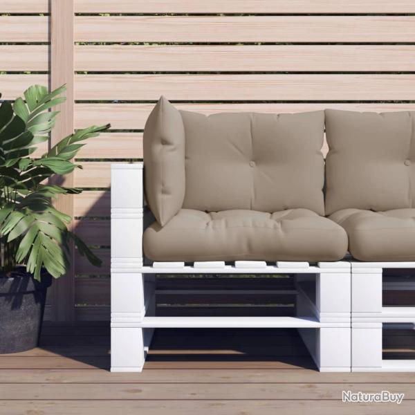 Coussins de palette lot de 3 taupe tissu