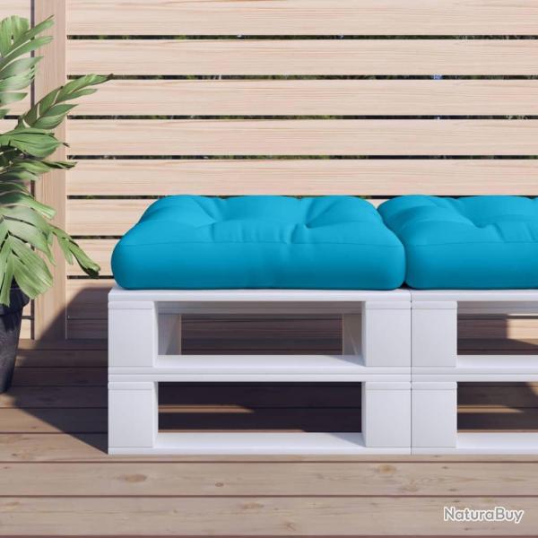 Coussin de palette bleu clair 58x58x10 cm tissu
