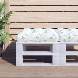 Coussin de palette &agrave; motif de feuilles 58x58x10 cm tissu oxford
