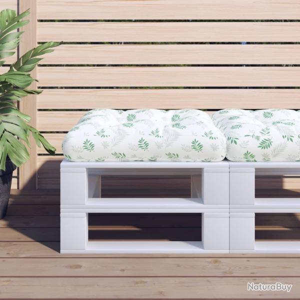 Coussin de palette � motif de feuilles 58x58x10 cm tissu oxford