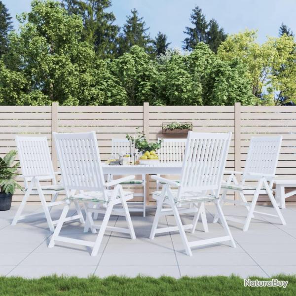 Coussins de chaise lot de 6 motif de feuilles 40x40x4 cm tissu