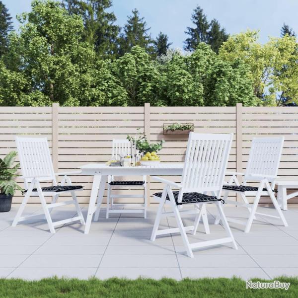 Coussins de chaise de lot de 4 motif � carreaux noir