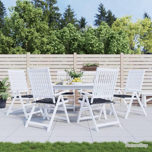 Coussins de chaise de lot de 6 motif � carreaux noir