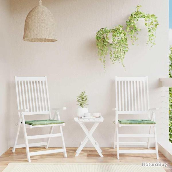 Coussins de chaise lot de 2 motif de feuilles 50x50x4 cm tissu