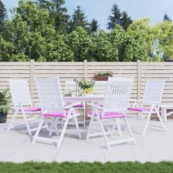 Coussins de chaise de lot de 6 rose 50x50x4 cm tissu