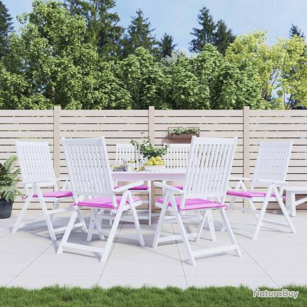 Coussins de chaise de lot de 6 rose 50x50x4 cm tissu