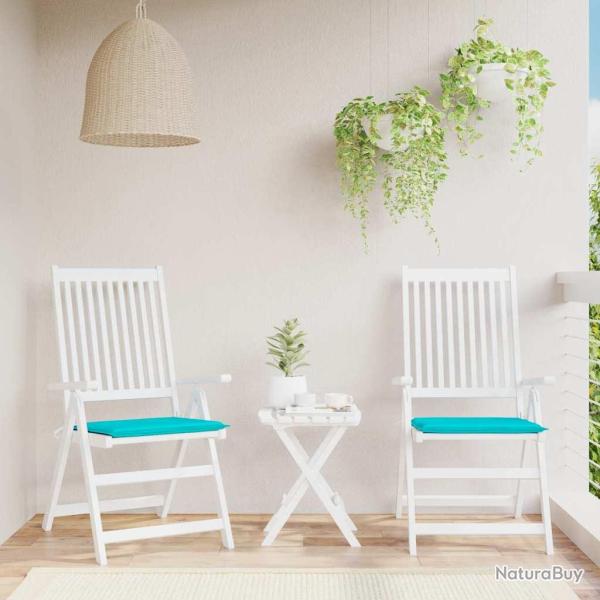 Coussins de chaise de lot de 2 turquoise 50x50x4cm tissu