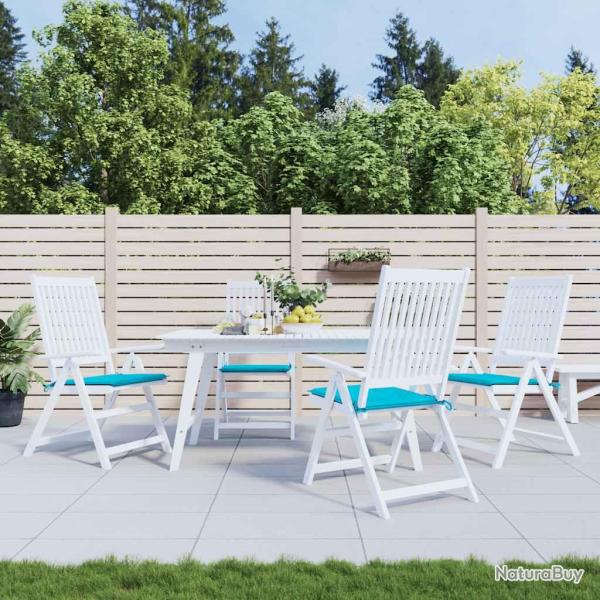 Coussins de chaise de lot de 4 turquoise 50x50x4cm tissu