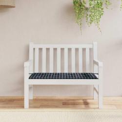 Coussin de banc de carreaux noir 120x50x3cm tissu oxford