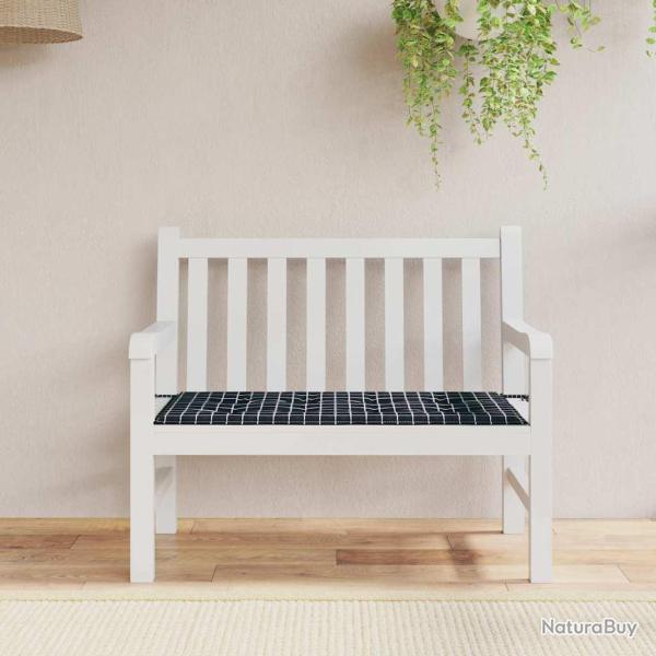 Coussin de banc de carreaux noir 120x50x3cm tissu oxford